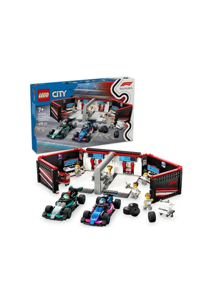 Lego City F1® Garajı ve Mercedes-AMG ve Alpine Araba 60444 Lisanslı Ürün