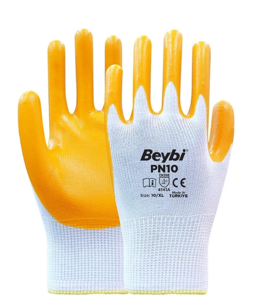 Beybi PN10 Polyester Örme Nitril Eldiven - 288 Çift
