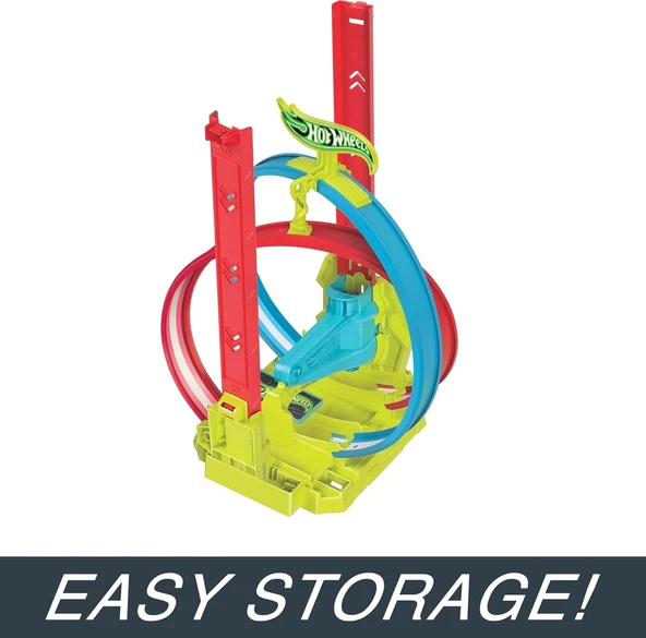 Hot Wheels Neon Yarışlar Çifte Çemberde Yarış Seti HPC05 - 5