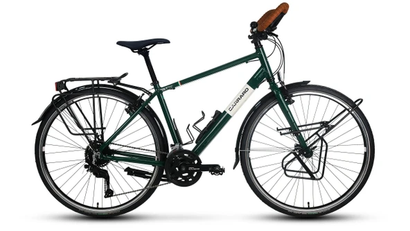 Carraro CR-T Trip V Fren Cues 18 Vites 28 Jant Özel Seri Bisiklet Koyu Yeşil Beyaz 58 Kadro