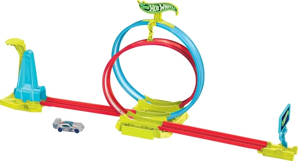 Hot Wheels Neon Yarışlar Çifte Çemberde Yarış Seti HPC05 - 2