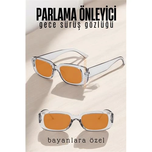 Modacar Parlama Önleyici Bayan Gece Sürüş Görüş Gözlüğü Sis Far Işık Önleyici Anti-Fog Gözlük