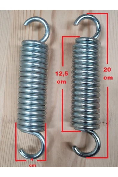 Yapa Yavuzpaşalar 7 Mm Çelik 2 Adet Salıncak Yayı - Ekstra Uzun - 17 Boğum - 20 Cm - Galvanizli - Düz Kancalı ürün görseli 1