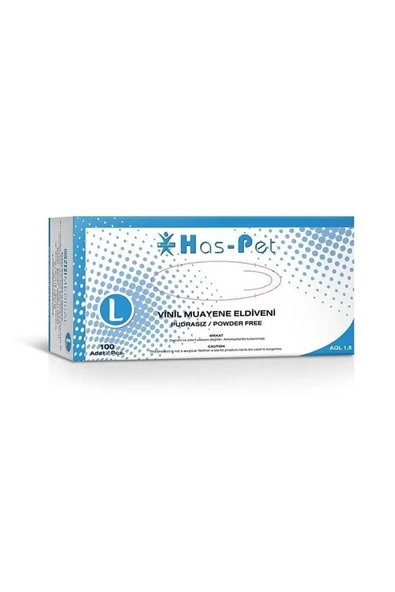 Haspet Vinil Muayene Eldiveni 100 Adet L