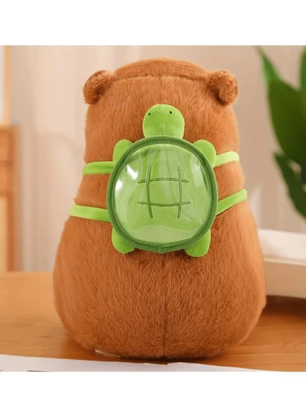 Sevimli Kapibara Sırt Çantalı İthal Oyuncak Peluş 33 CM - 5