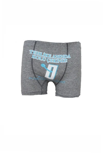 Tehlike Anında Pimi Çekin Gri Erkek Boxer