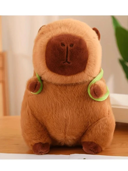 Sevimli Kapibara Sırt Çantalı İthal Oyuncak Peluş 33 CM - 4