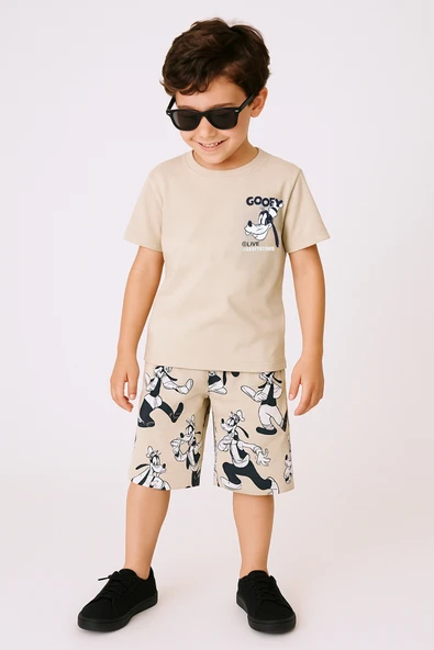 ERKEK ÇOCUK ŞORTLU TAKIM SIRT BASKILI BİSİKLET YAKA F14 - 2