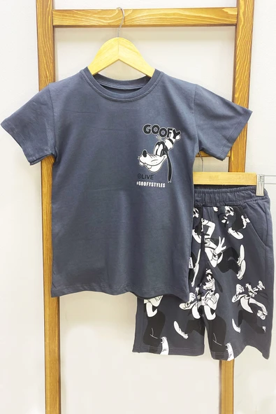 ERKEK ÇOCUK ŞORTLU TAKIM SIRT BASKILI BİSİKLET YAKA F14 - 7