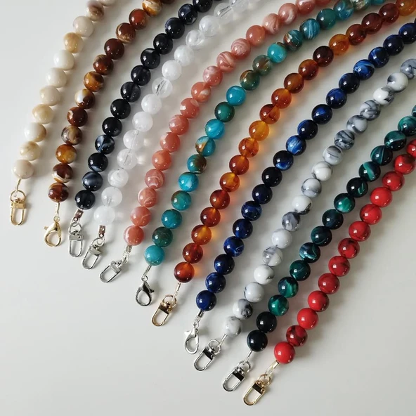 Akrilik Boncuklu Çanta Sapı Yuvarlak ( 1 Adet )