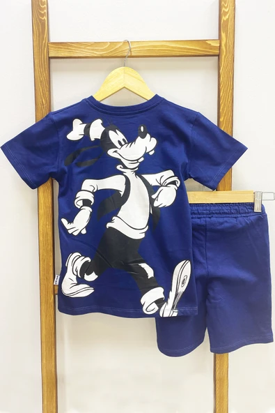 ERKEK ÇOCUK ŞORTLU TAKIM SIRT BASKILI BİSİKLET YAKA F14 - 12