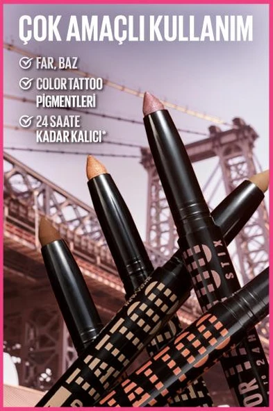 Maybelline New York Color Tattoo 24H Eye Stix Göz Farı - Authentic - Resim 2