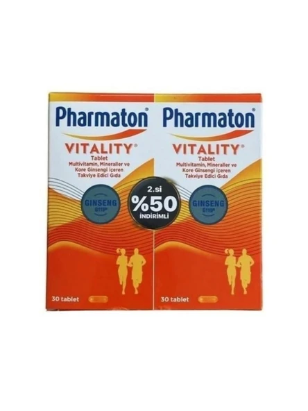 Pharmaton Vitality 30 Tablet Avantajlı 2'li Paket - 2.si %50 İndirimli ürün görseli 1