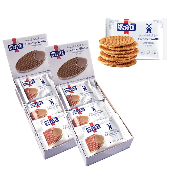 MR.WAFFLE Caramel Waffle 26 gr 18 li Kutu x 2 Adet (Toplam 36 Adet) ürün görseli 1