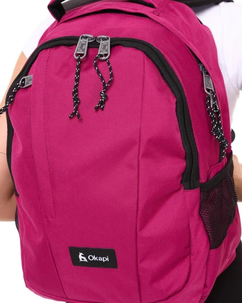 Okapi Sırt Çantası Üç Bölmeli Bordo OKP-128 - 4