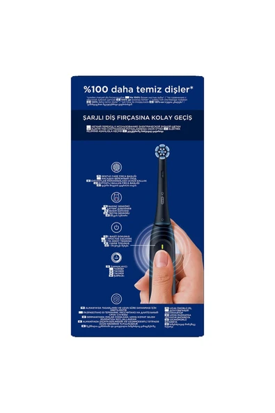 Oral-B İo 2 Gece Siyahı Şarjlı Diş Fırçası 1 Diş Fırçası Başlığı 1 Seyahat Kutusu - 8
