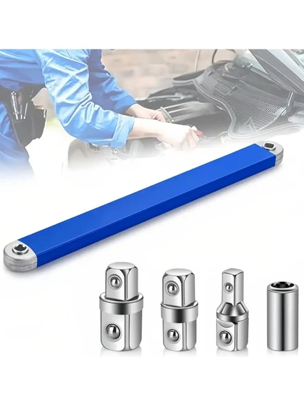 Dorf Cırcır Kolu Anahtar Kolu Değişken Kafalı Uzatma Kolu 3/8 - 1/4- 1/2 - 1/4 Bits Tutucu