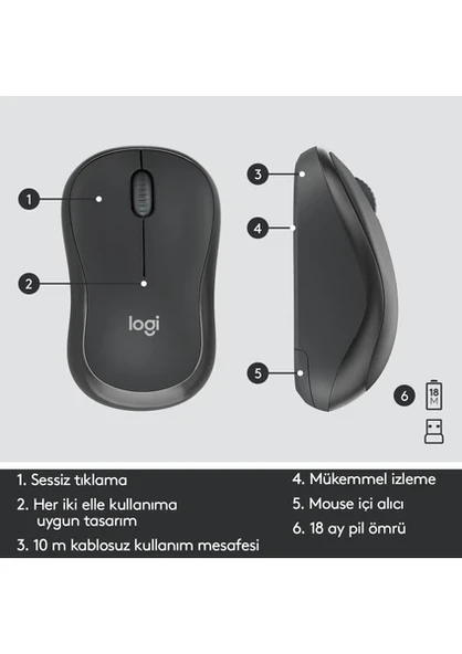 Logitech MK295 Sessiz Kablosuz Klavye Mouse Seti - 3