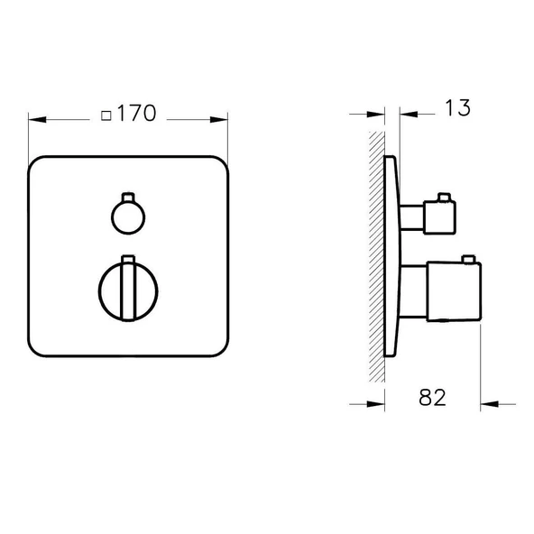 ARTEMA A42290 Suit Ankastre Termostatik Banyo Bataryası (V-Box Sıva Üstü Grubu) Krom - 2