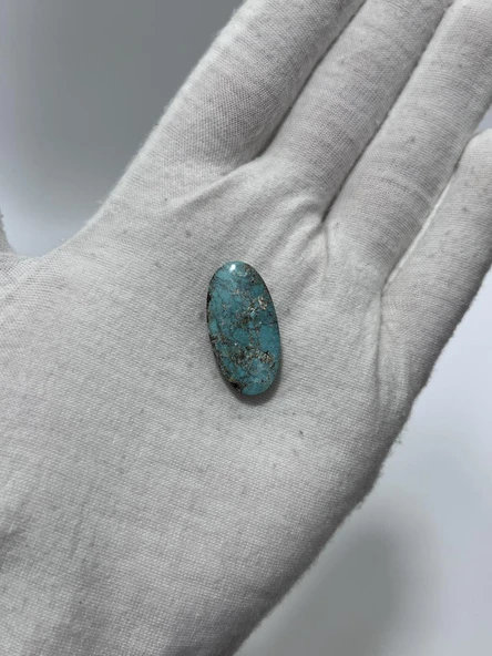 Okyanus Temalı Doğal Kabaşon Firuze Taşı 18,3 Karat - Turkuaz Taşı 3,67 Gram - 2