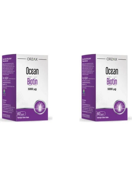 Ocean Biotin 5000 mcg 60 Kapsül 2'li
