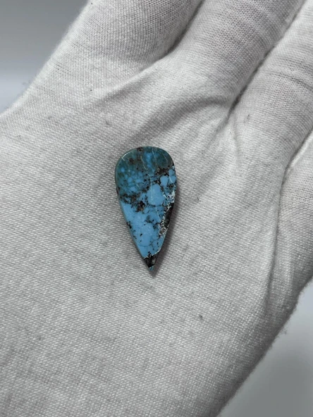Okyanus Temalı Doğal Kabaşon Firuze Taşı 13,6 Karat - Turkuaz Taşı 2,74 Gram