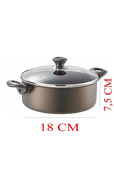 Mehtap Onyx Teflon Tencere 18 CM - Resim 2