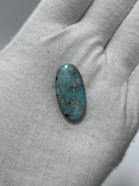 Okyanus Temalı Doğal Kabaşon Firuze Taşı 18,3 Karat - Turkuaz Taşı 3,67 Gram