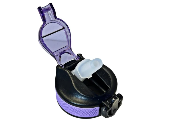 Otomatik Pipetli Su Matarası Yedek Kapağı 65mm Mor