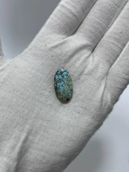 Okyanus Temalı Doğal Kabaşon Firuze Taşı 12,3 Karat - Turkuaz Taşı 2,48 Gram - 2