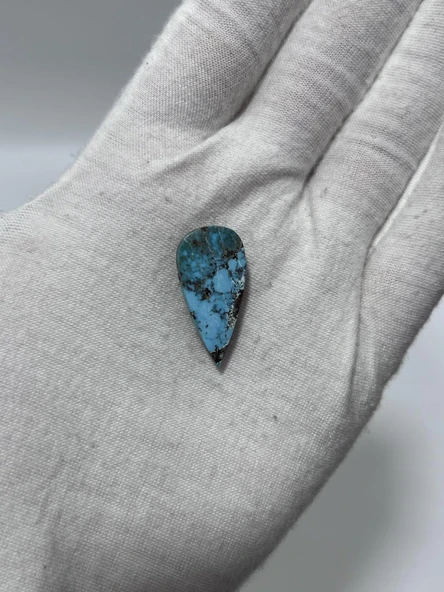 Okyanus Temalı Doğal Kabaşon Firuze Taşı 13,6 Karat - Turkuaz Taşı 2,74 Gram - 2