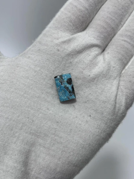 Okyanus Temalı Doğal Kabaşon Firuze Taşı 7,8 Karat - Turkuaz Taşı 1,59 Gram - Resim 2