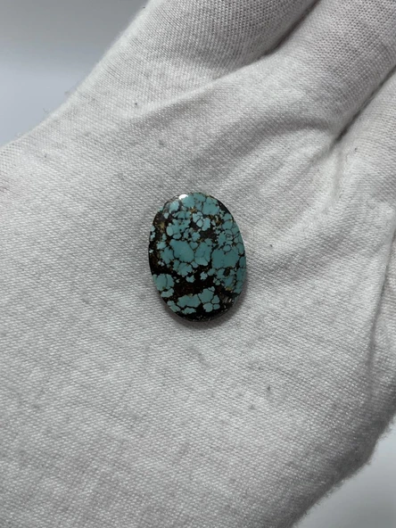 Okyanus Temalı Doğal Kabaşon Firuze Taşı 18,6 Karat - Turkuaz Taşı 3,72 Gram