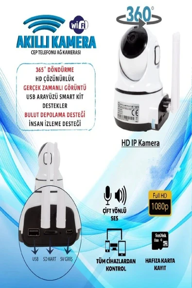 WiFi Akıllı Ev Otomasyon Seti -Kamera + Priz + Alarm + Dedektör + Uygulama Kontrollü Güvenlik Sistem - 6