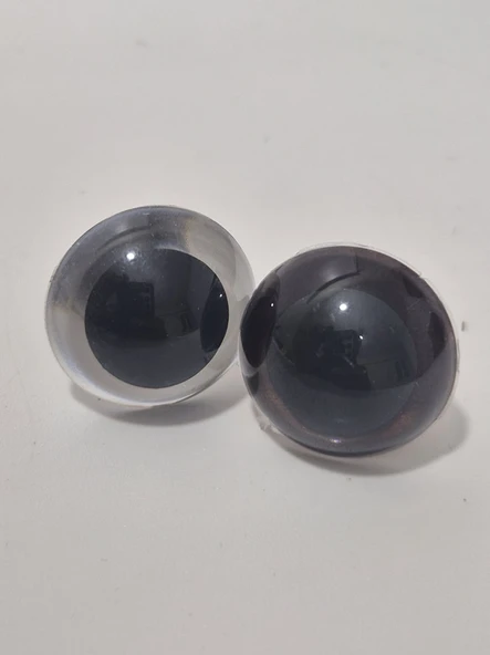 Amigurumi Peluş Oyuncak Vidalı Göz Şeffaf Siyah 18mm (10 Adet) - Resim 2