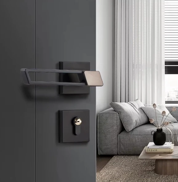 Minkingden 9903 Minimalist Sessiz Kapı Kolu Kilit Seti - 2