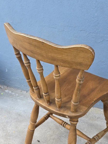Vintage Masif Ahşap Sandalye (1 Adet) AC01 - 4