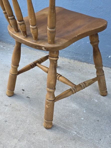 Vintage Masif Ahşap Sandalye (1 Adet) AC01 - 6