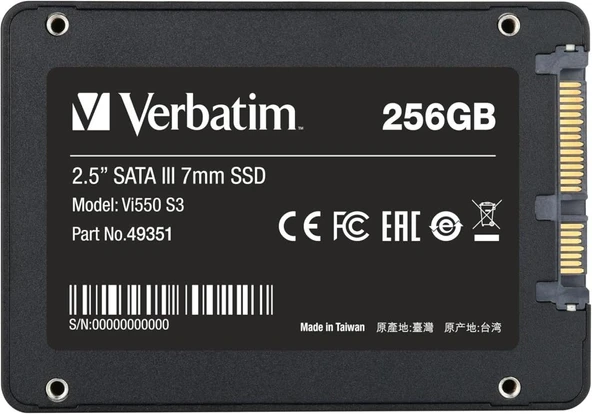 Verbatim Vi550 SSD 256GB SATA III 550MB-460MB - 2