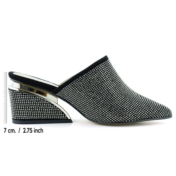 Erkan Saçmacı Silvia Platin Taşlı Metal Topuk Detaylı Abiye Terlik - 2