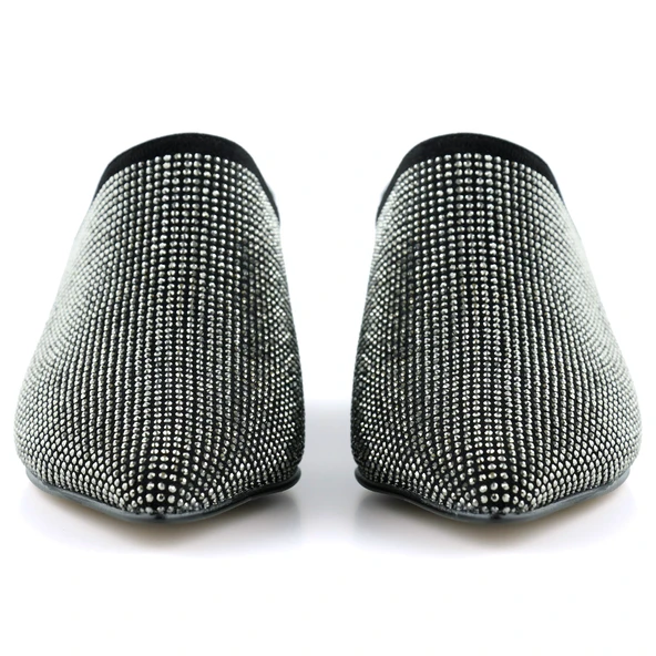 Erkan Saçmacı Silvia Platin Taşlı Metal Topuk Detaylı Abiye Terlik - 4