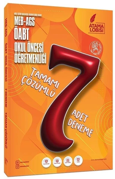 ÖABT MEB AGS Okul Öncesi Öğretmenliği 7 Deneme Çözümlü Atama Lobisi Yayınları