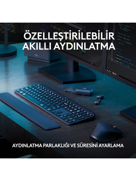 Logitech MX Keys S Gelişmiş Aydınlatmalı Tam Boyutlu Kablosuz Türkçe Q Klavye - Siyah - 4