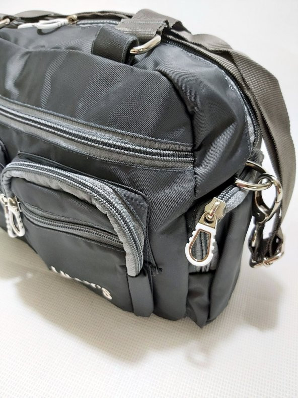 Çok 10 Gözlü Su Geçirmez Paraşüt Bezi Kadın Kız Omuz El Çantası - 3