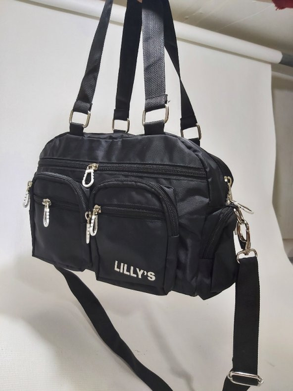 Çok 10 Gözlü Su Geçirmez Paraşüt Bezi Kadın Kız Omuz El Çantası - 5