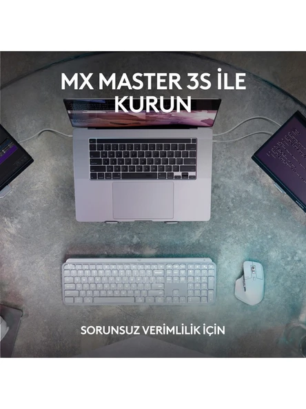 Logitech MX Keys S Gelişmiş Aydınlatmalı Tam Boyutlu Kablosuz Türkçe Q Klavye - Siyah - 8