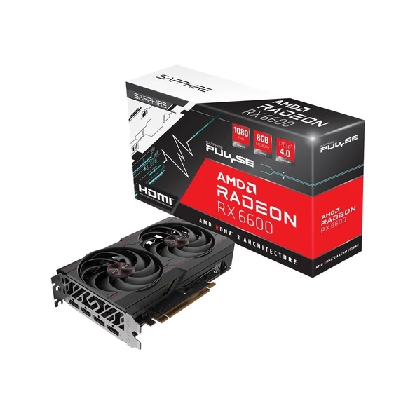Sapphıre Amd Radeon RX 6600 Pulse 8GB  128Bit 2490MHz GDDR6  PCI-Express 4.0 Ekran Kartı 11310-01-20G
