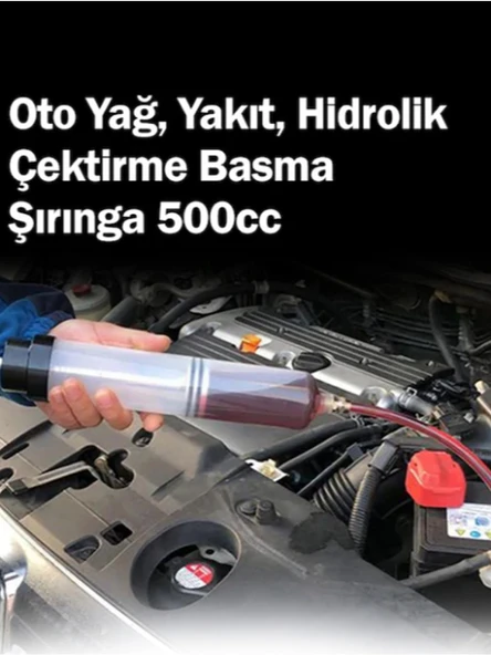 Dorf Oto Şırınga 500CC Yağ Yakıt Hidrolik Sıvı Çekme Basma Enjektör
