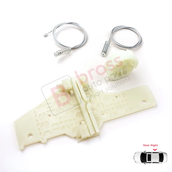 Peugeot 207 WA WC WK SW 2006–2015 5-Kapı 9224C9 İçin Elektrikli Arka Sağ Cam Kriko Tamir Seti - Resim 4