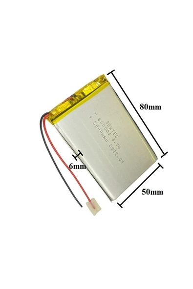 Sertec 605080 3.7v 3000 Mah Lityum Polimer Pil 1.5a (drone Için Uygun Değildir)